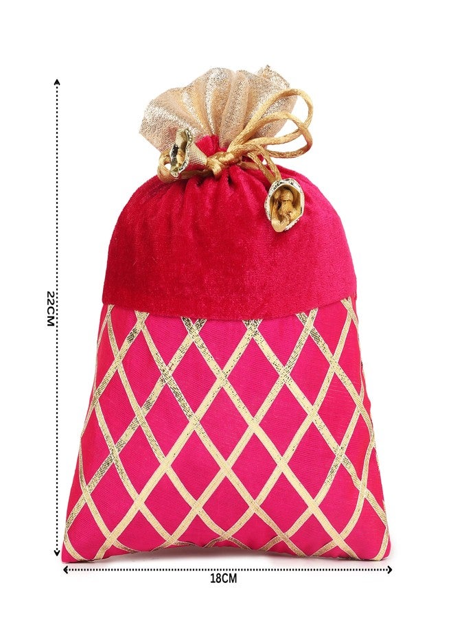 KYZZO Traditional Embroidered Potli Purse for Women Exquisite Handcrafted Potli Purse: Traditional Elegance for Women Multicolor (Pack of 12) - Image 2